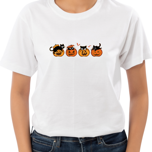 Four Pumpkin Cats